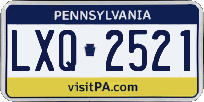 PA license plate LXQ2521