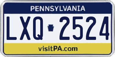 PA license plate LXQ2524