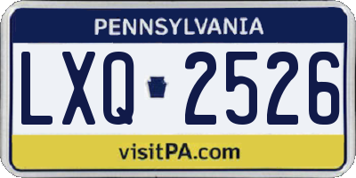 PA license plate LXQ2526