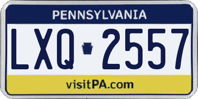 PA license plate LXQ2557