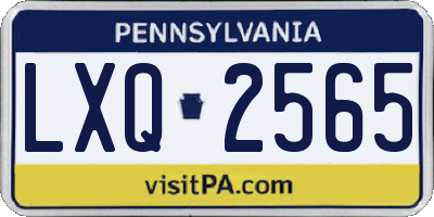 PA license plate LXQ2565