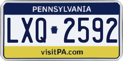 PA license plate LXQ2592