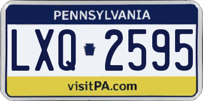 PA license plate LXQ2595