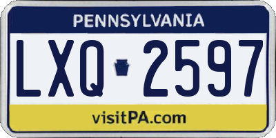 PA license plate LXQ2597