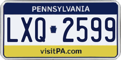 PA license plate LXQ2599