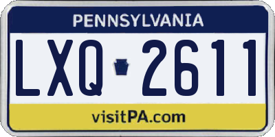 PA license plate LXQ2611