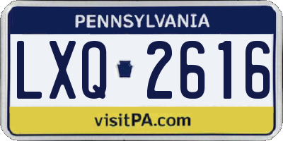 PA license plate LXQ2616