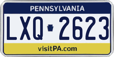 PA license plate LXQ2623
