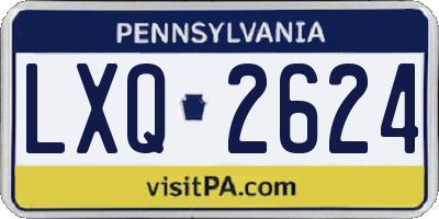 PA license plate LXQ2624