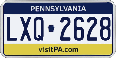 PA license plate LXQ2628