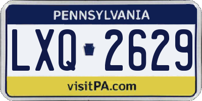 PA license plate LXQ2629