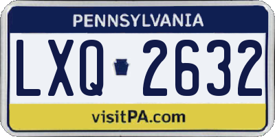 PA license plate LXQ2632