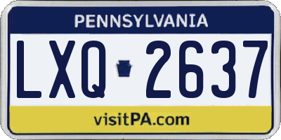 PA license plate LXQ2637