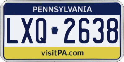 PA license plate LXQ2638