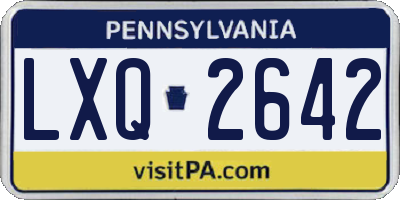 PA license plate LXQ2642