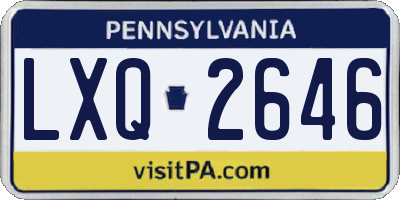 PA license plate LXQ2646