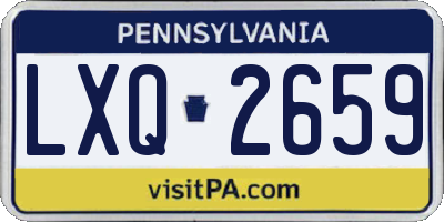 PA license plate LXQ2659