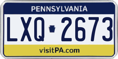 PA license plate LXQ2673