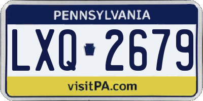 PA license plate LXQ2679