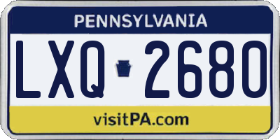 PA license plate LXQ2680