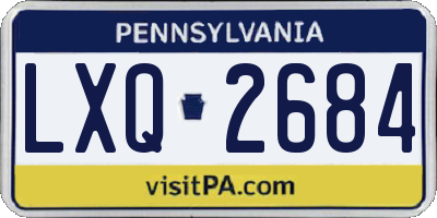 PA license plate LXQ2684