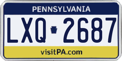 PA license plate LXQ2687