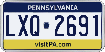 PA license plate LXQ2691