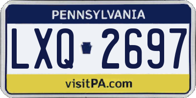 PA license plate LXQ2697
