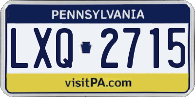 PA license plate LXQ2715