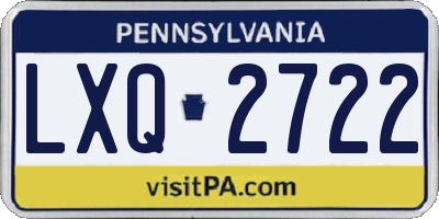 PA license plate LXQ2722