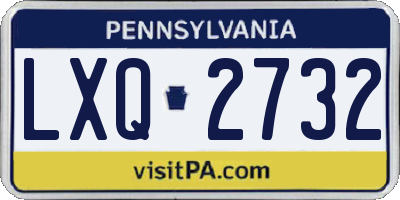 PA license plate LXQ2732