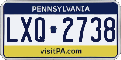 PA license plate LXQ2738