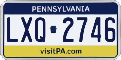 PA license plate LXQ2746