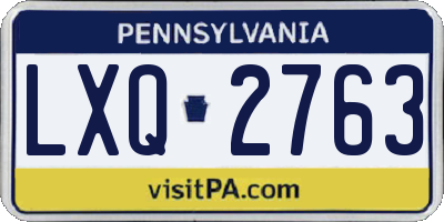 PA license plate LXQ2763