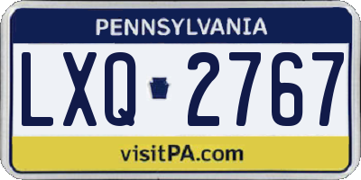 PA license plate LXQ2767