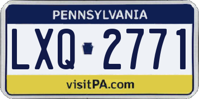 PA license plate LXQ2771
