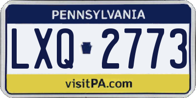 PA license plate LXQ2773