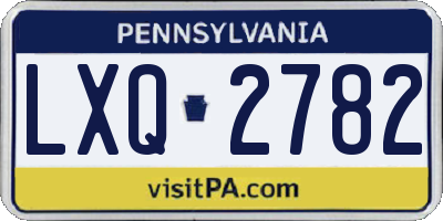 PA license plate LXQ2782