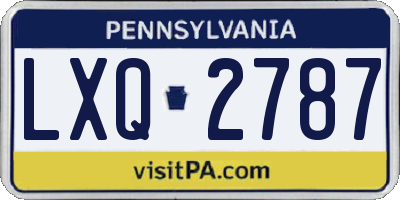 PA license plate LXQ2787
