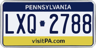 PA license plate LXQ2788
