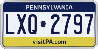 PA license plate LXQ2797