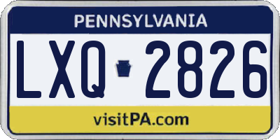 PA license plate LXQ2826