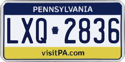 PA license plate LXQ2836