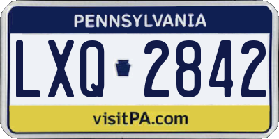 PA license plate LXQ2842