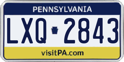 PA license plate LXQ2843