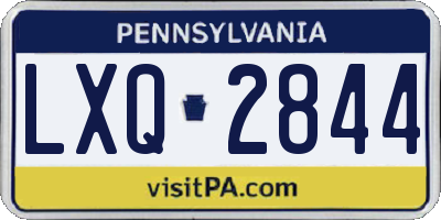 PA license plate LXQ2844