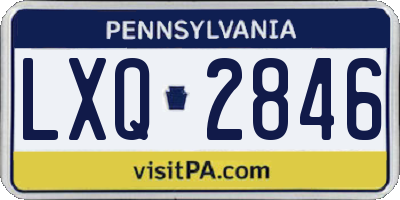 PA license plate LXQ2846