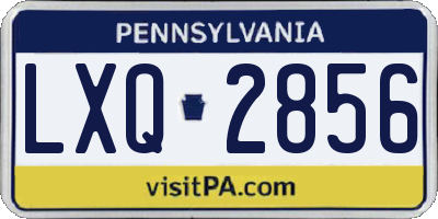 PA license plate LXQ2856