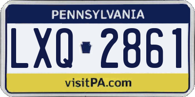 PA license plate LXQ2861