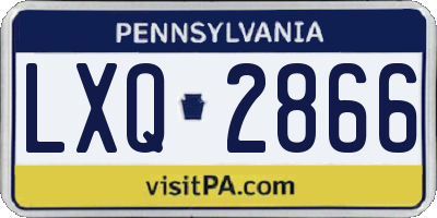 PA license plate LXQ2866